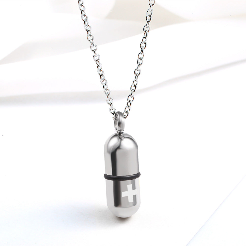 Titanium Pill Capsule Detachable Perfume Bottle Cinerary Pendants
