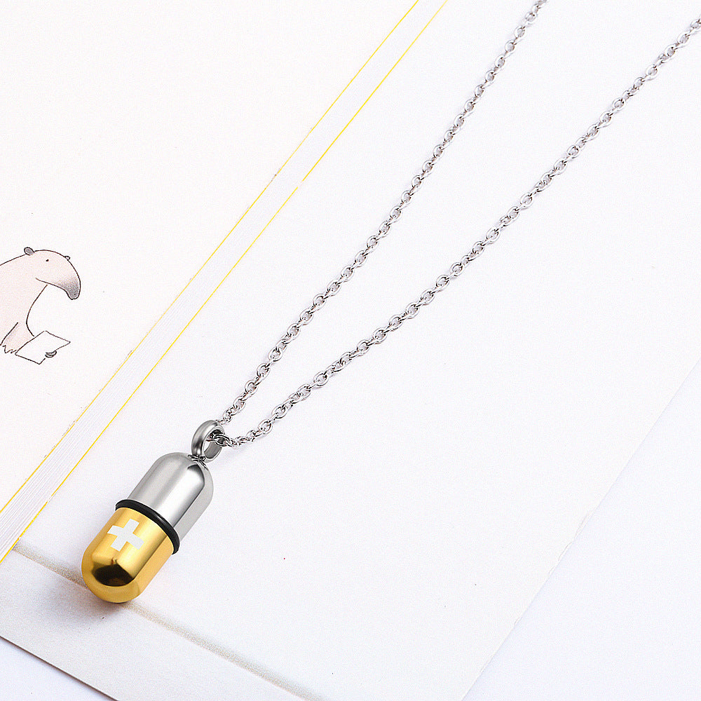 Titanium Pill Capsule Detachable Perfume Bottle Cinerary Pendants