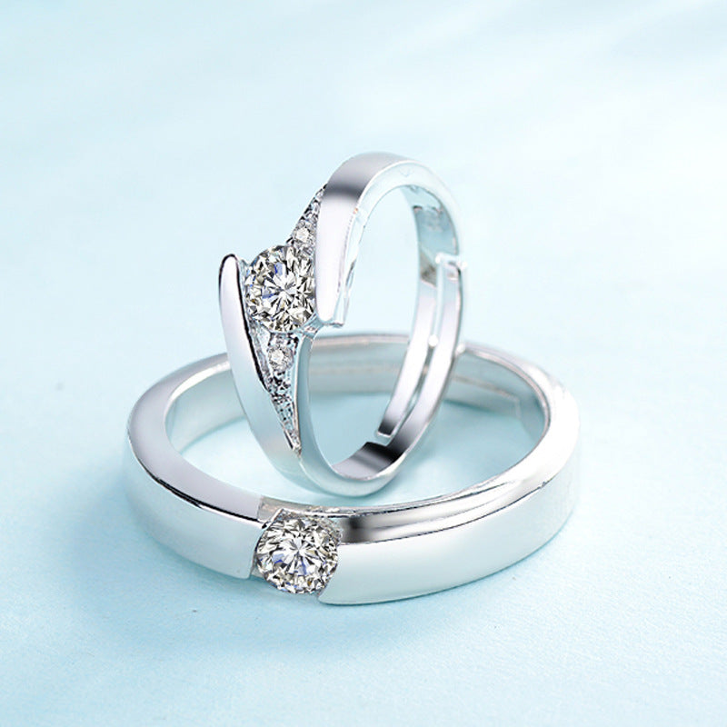 Artificial Diamond Couple Pair Of Marriage Rings