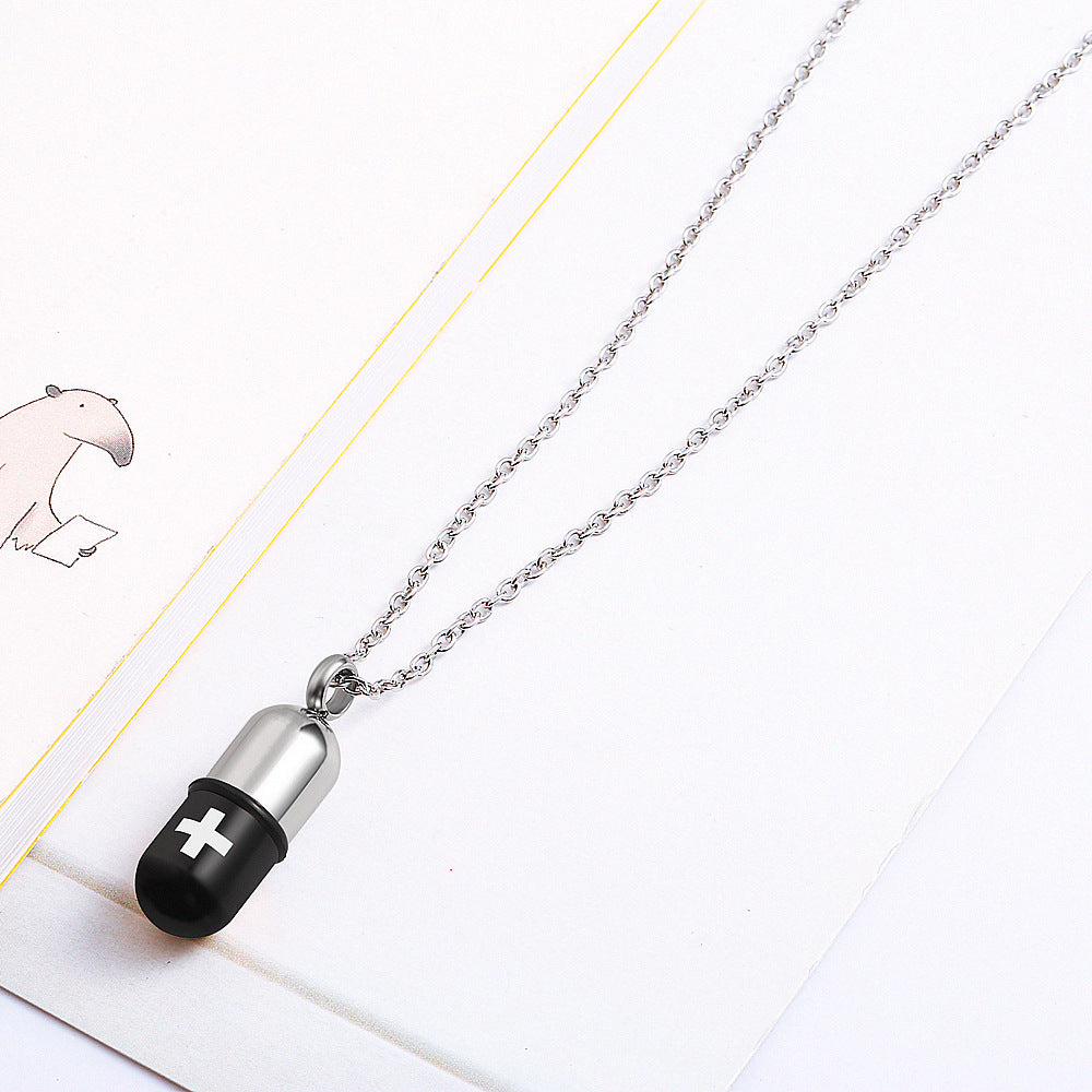 Titanium Pill Capsule Detachable Perfume Bottle Cinerary Pendants