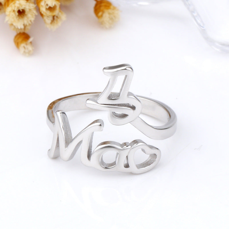 Copper Hundred Family Name Chinese Style Couples Rings