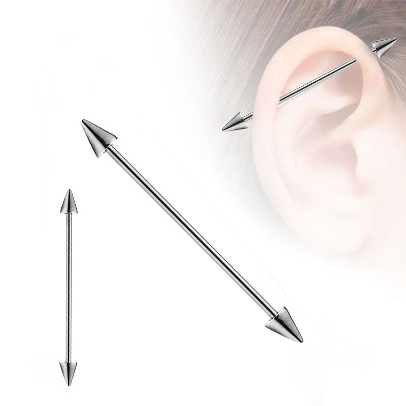 Personality Industrial Barbell Cross Bar Piercing Earrings
