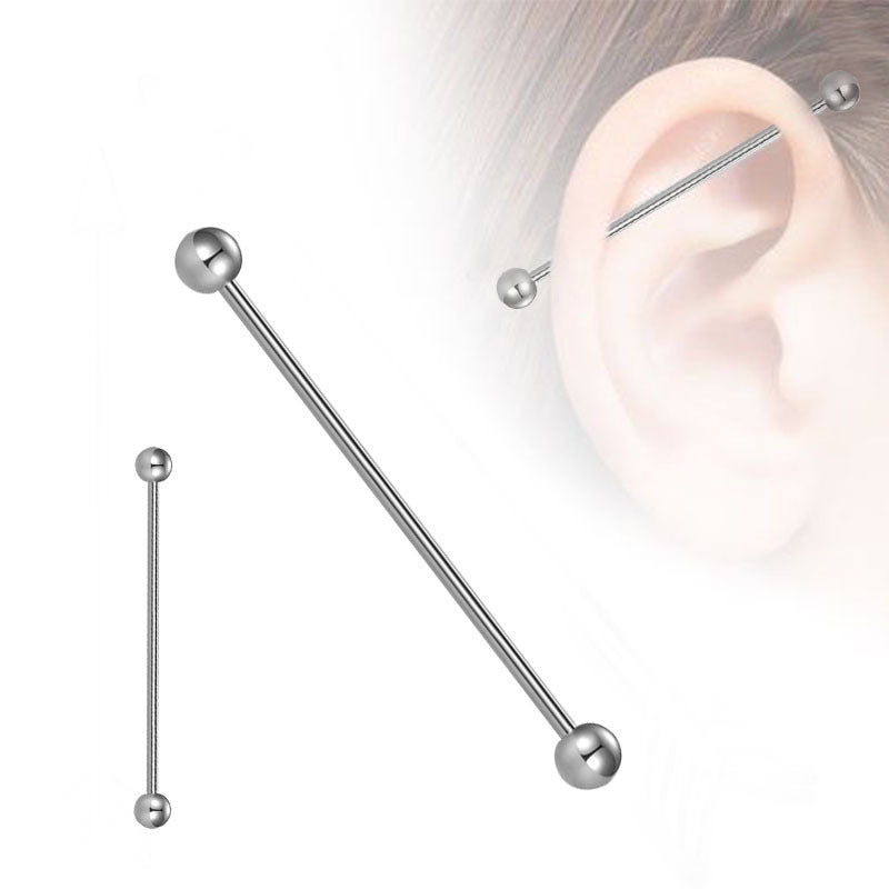 Personality Industrial Barbell Cross Bar Piercing Earrings