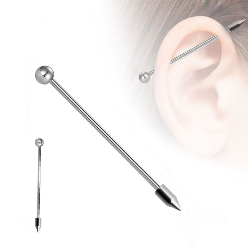 Personality Industrial Barbell Cross Bar Piercing Earrings