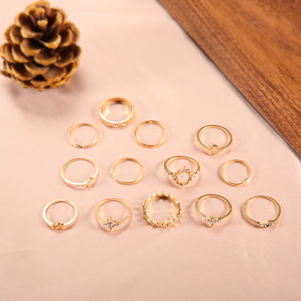 Diamond Explosion Star Moon Joint Ten Rings