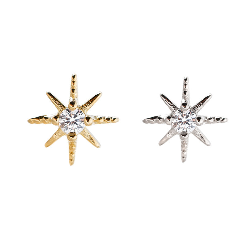 Women's Sterling Sier Korean Style Super Shiny Earrings
