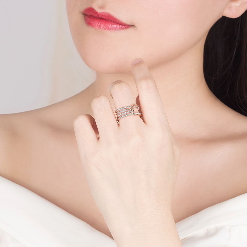 Korean Style Free Girlfriend Zircon Open Rings