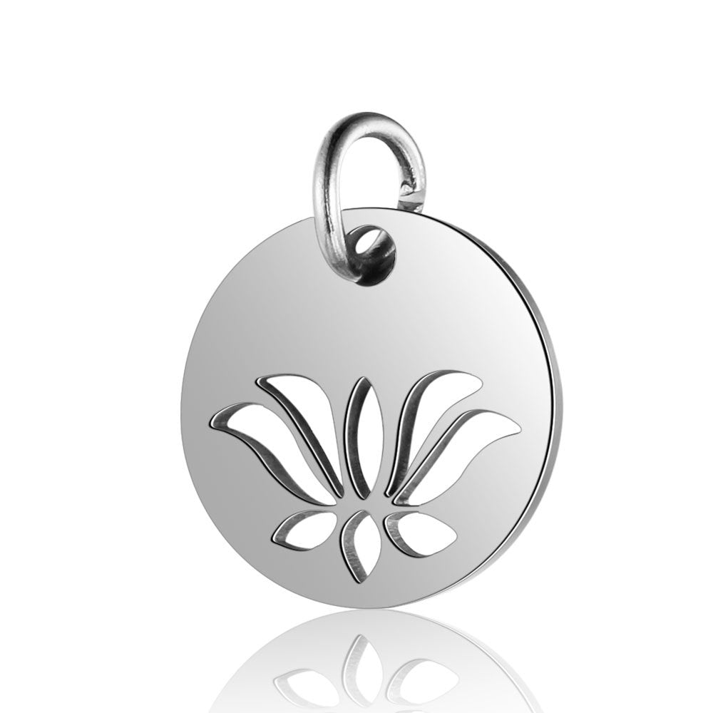 Stainless Steel Dog's Paw Peach Heart Pendants