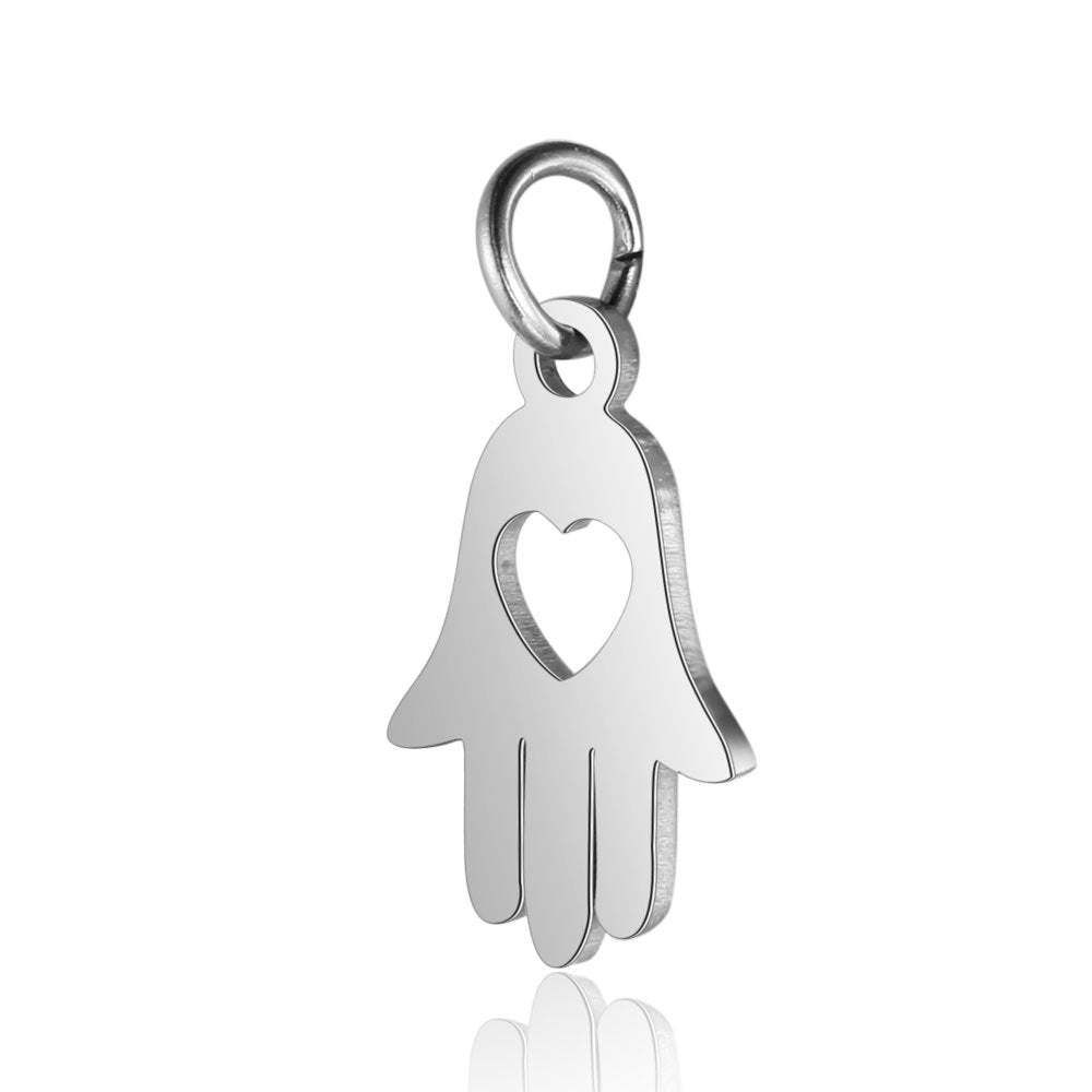 Stainless Steel Dog's Paw Peach Heart Pendants