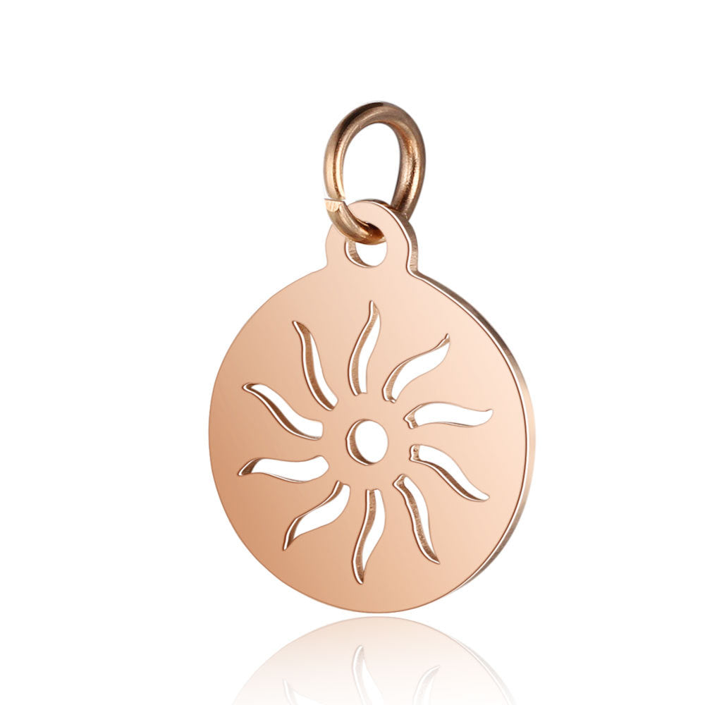 Stainless Steel Dog's Paw Peach Heart Pendants