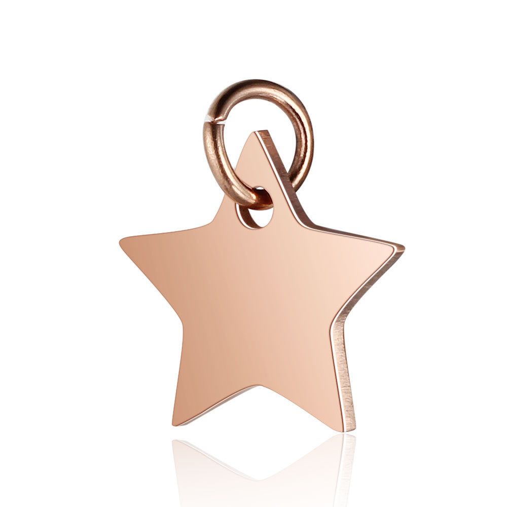 Stainless Steel Dog's Paw Peach Heart Pendants