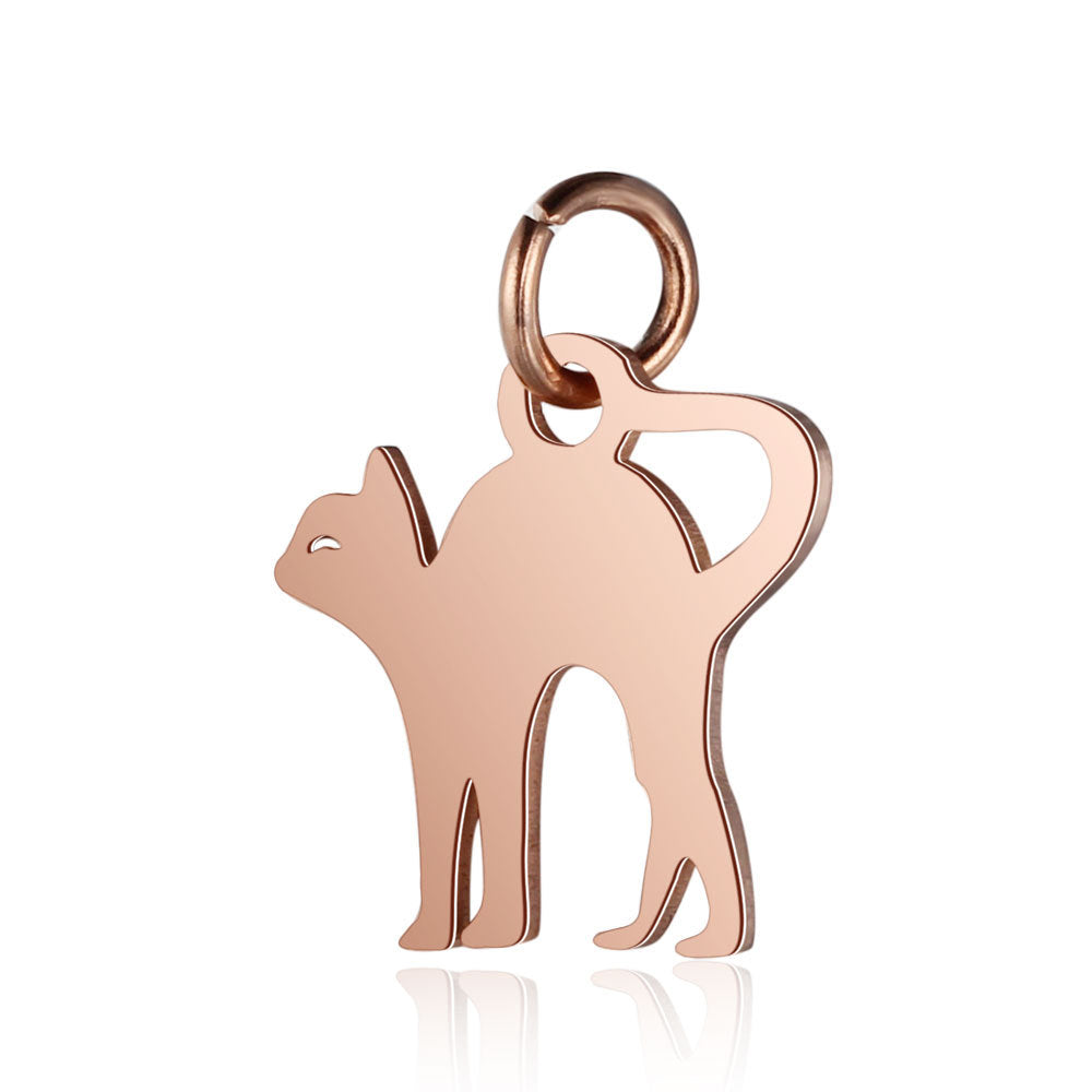 Stainless Steel Dog's Paw Peach Heart Pendants
