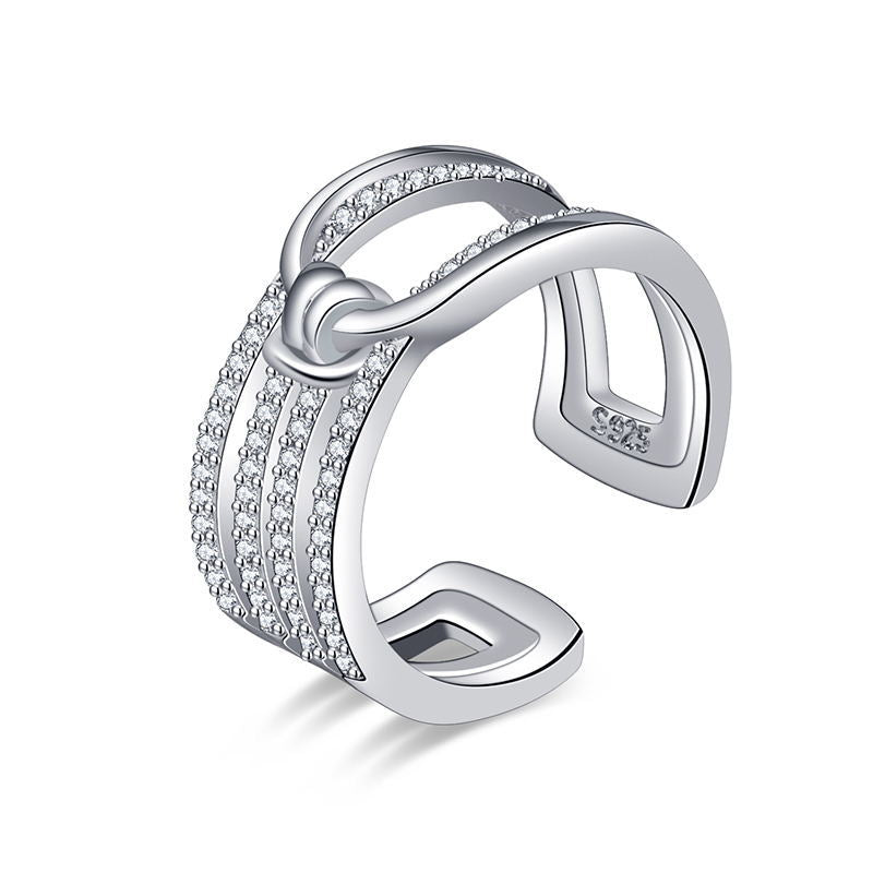 Korean Style Free Girlfriend Zircon Open Rings