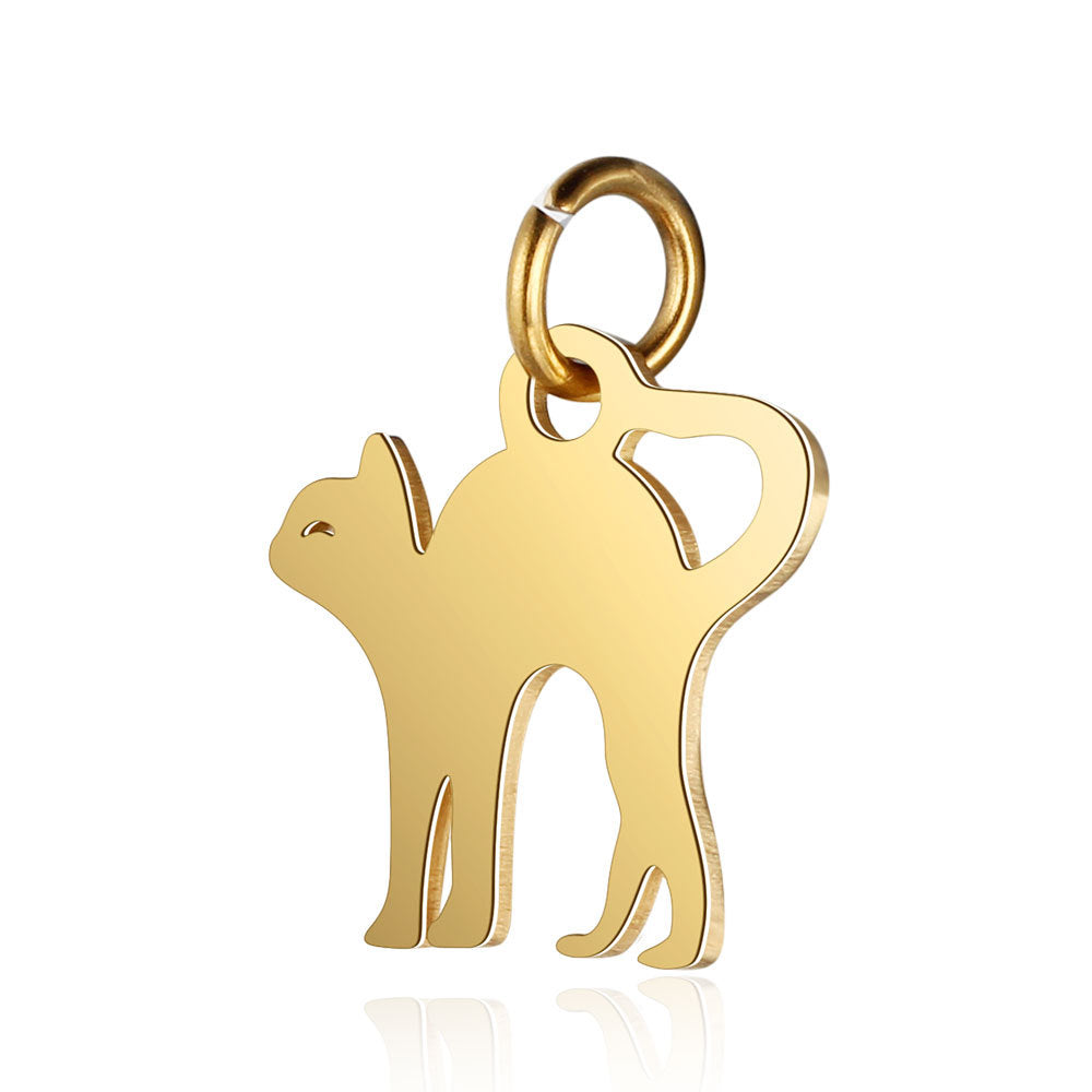 Stainless Steel Dog's Paw Peach Heart Pendants