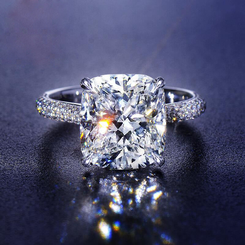 Diamond Female Copper Platinum Plated High Rings