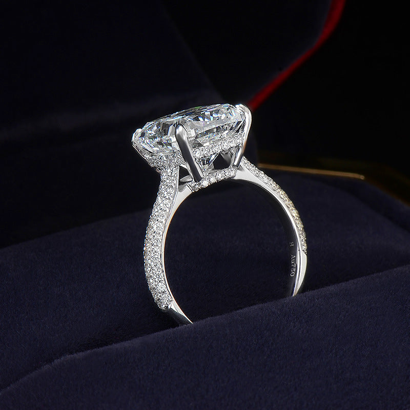 Diamond Female Copper Platinum Plated High Rings