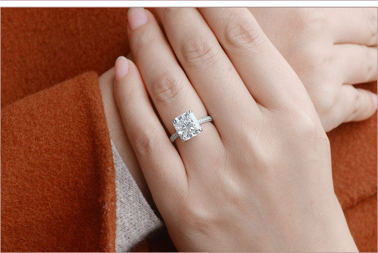 Diamond Female Copper Platinum Plated High Rings