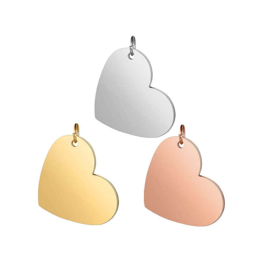 Polished Peach Heart Glossy Can Carve Pendants