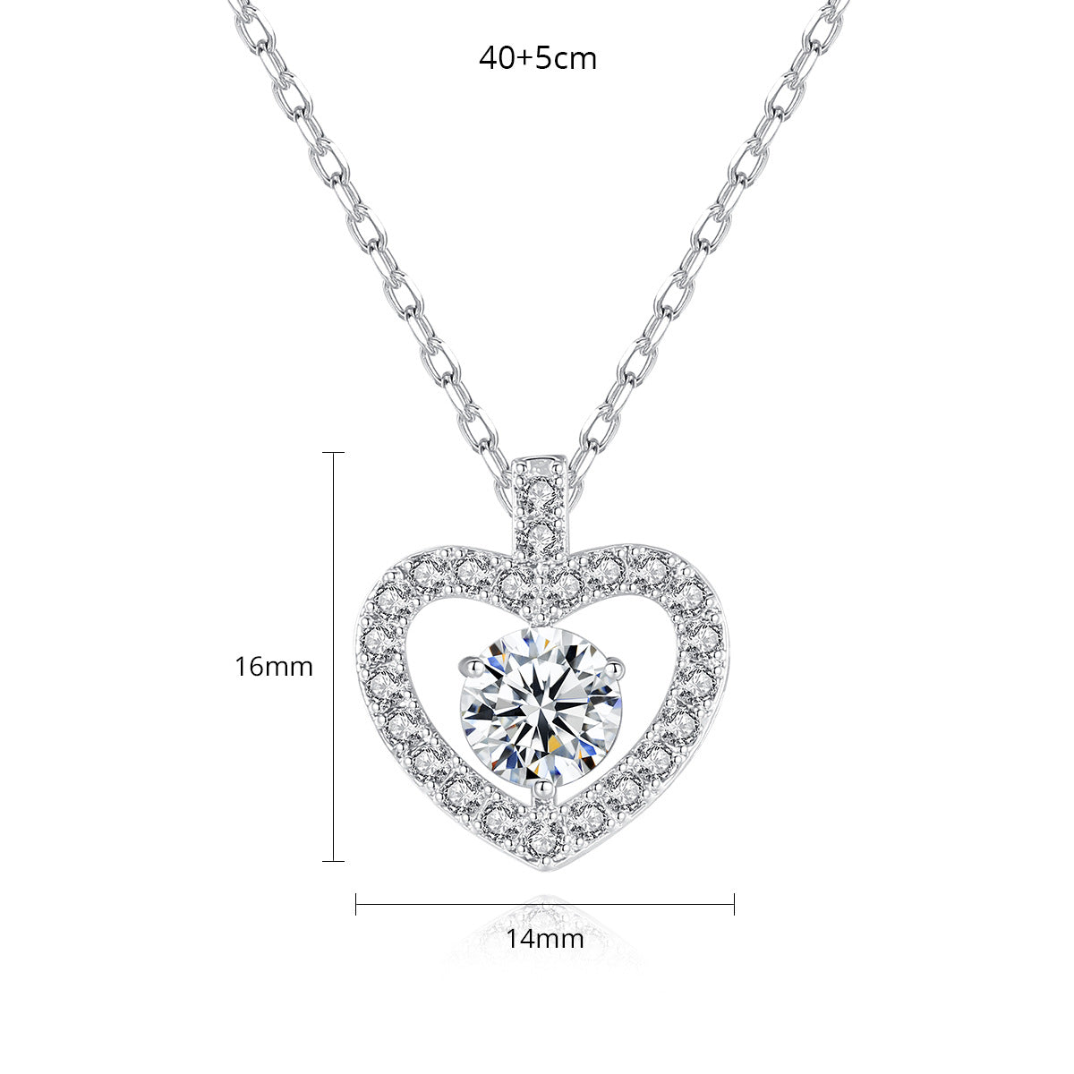 Gift Zircon Heart Shape Peach Clavicle Necklaces