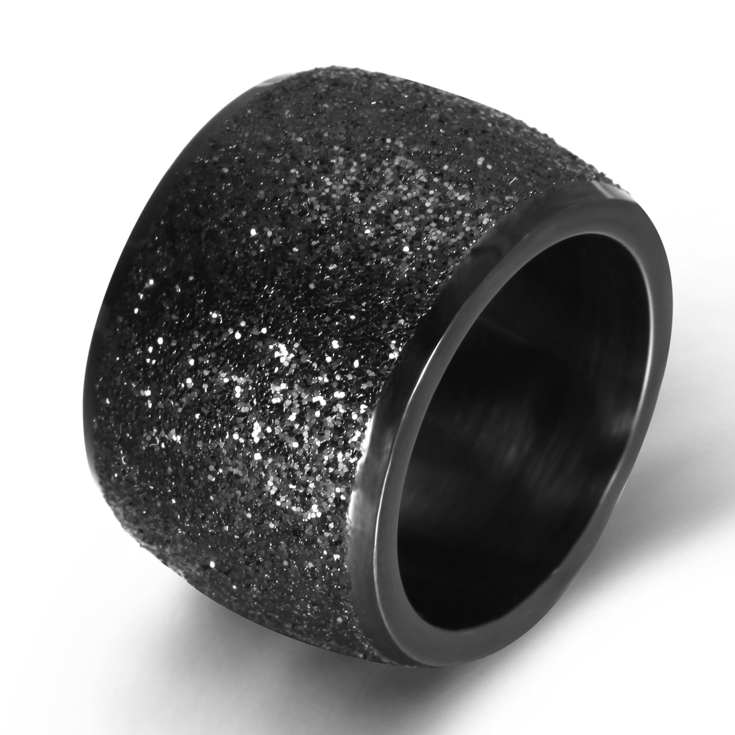 Gold Frosted Stainless Steel Titanium Ladies Rings