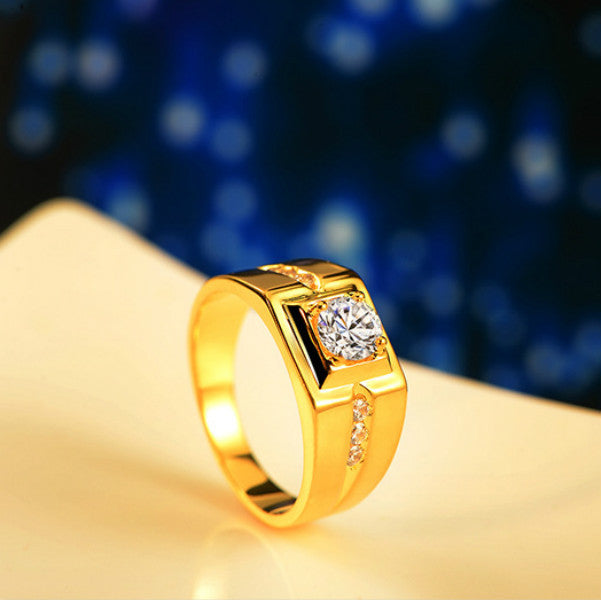 Men's Ornament Alloy Sier-plated Diamond Domineering Hipster Rings