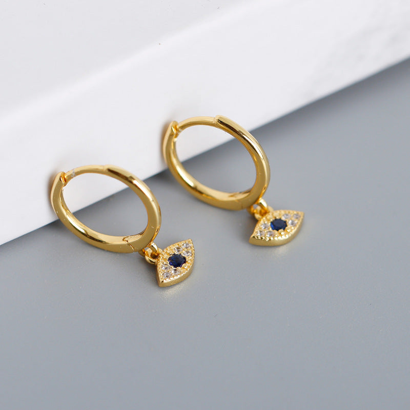 Women's Eye Vintage Blue Eyes Sterling Ear Earrings