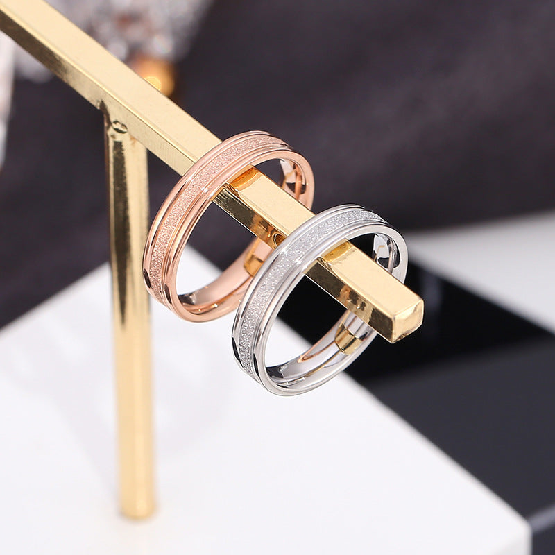 Simple Cool Titanium Steel Pressure Sand Rings