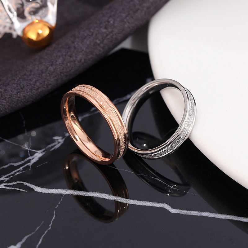 Simple Cool Titanium Steel Pressure Sand Rings
