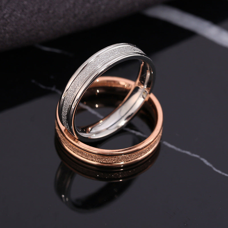 Simple Cool Titanium Steel Pressure Sand Rings