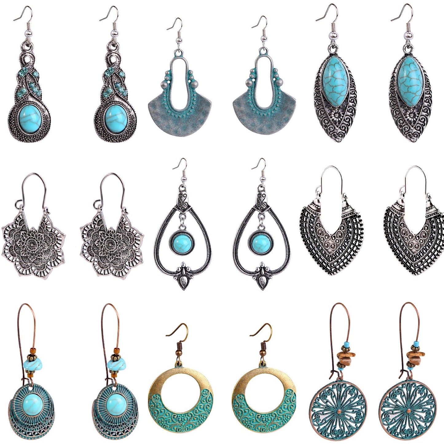 Ethnic Style Jewelry Turquoise Vintage Sweater Necklaces