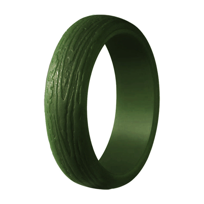 Silica Gel Bark Pattern Personality Sports Rings