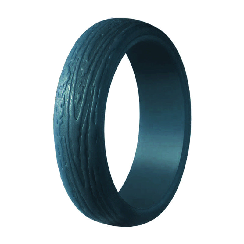 Silica Gel Bark Pattern Personality Sports Rings