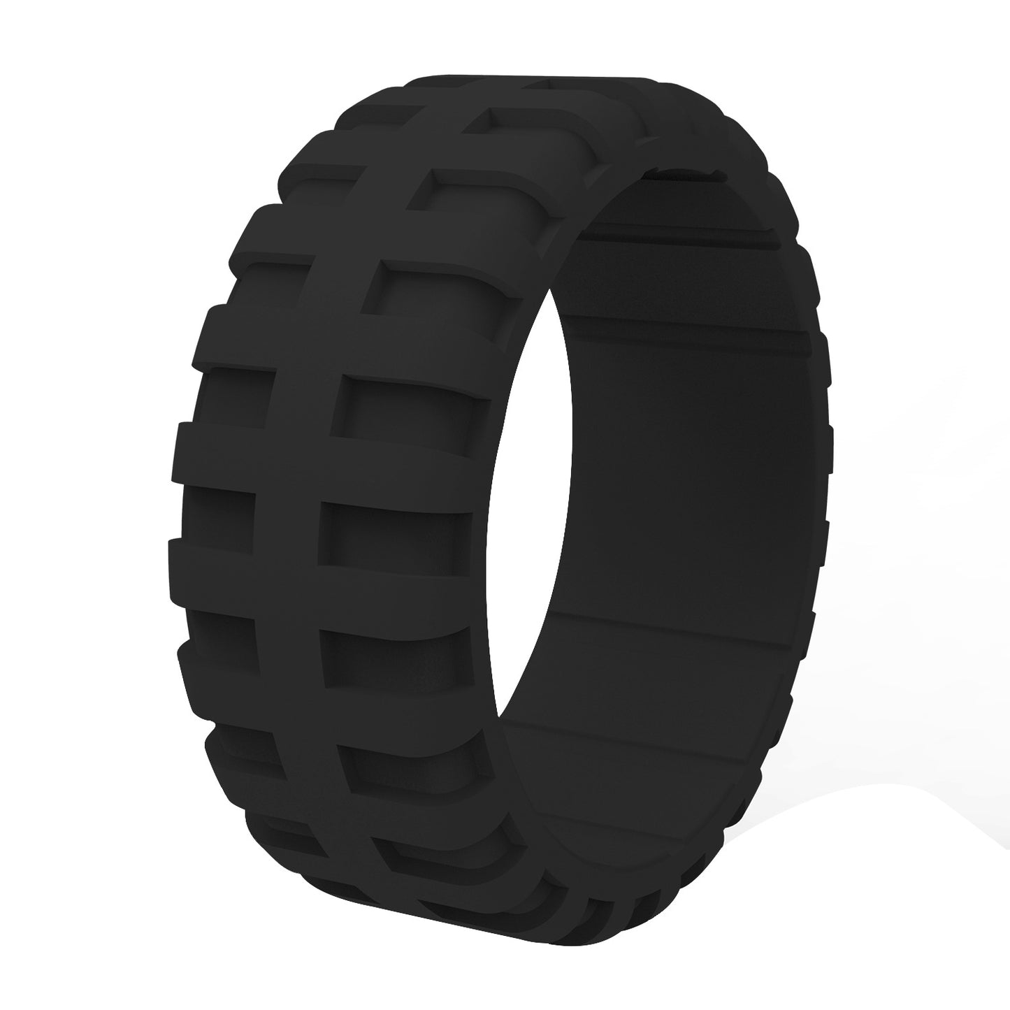 Men's Tire Pattern Silica Gel Breathable Type Silicone Rings