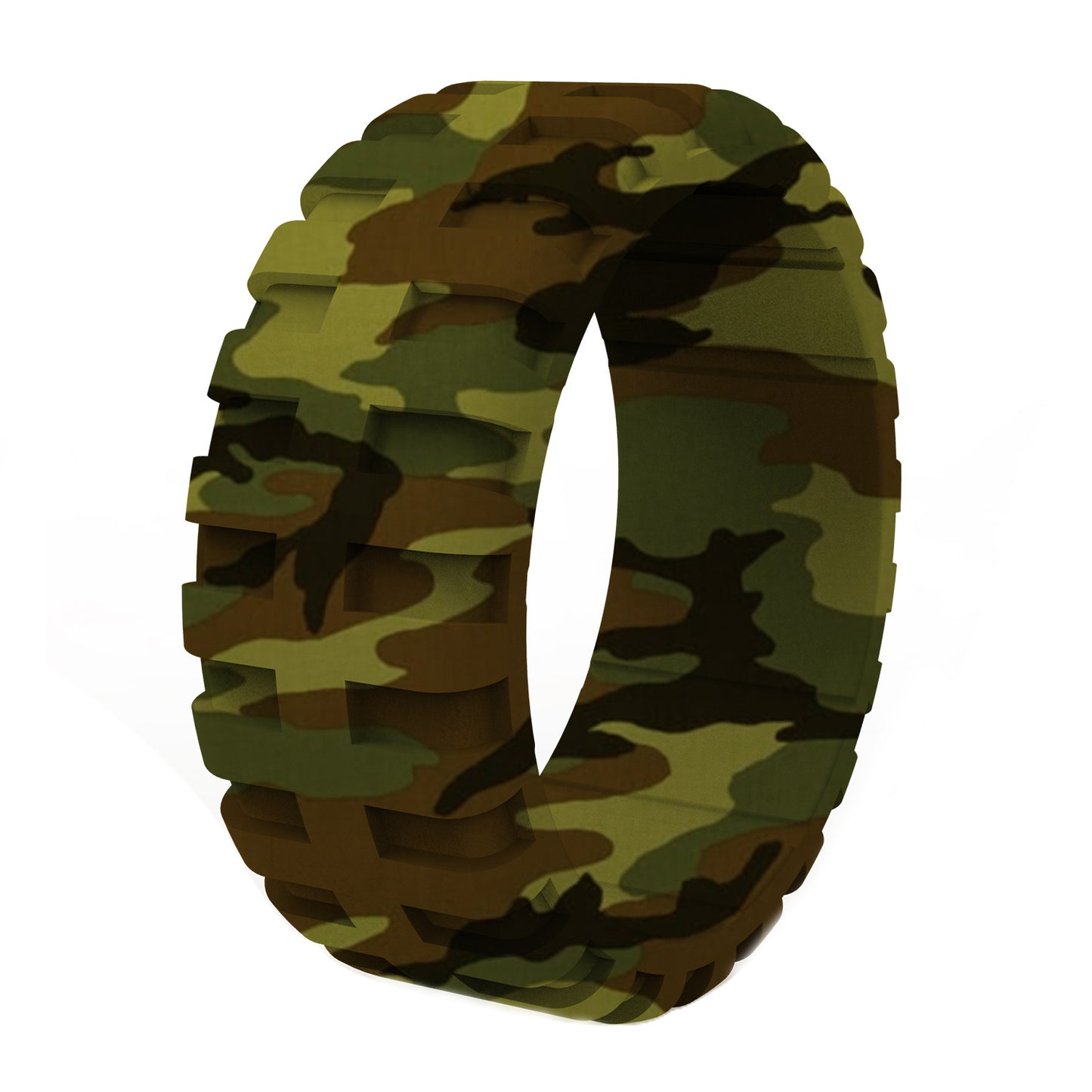 Men's Tire Pattern Silica Gel Breathable Type Silicone Rings