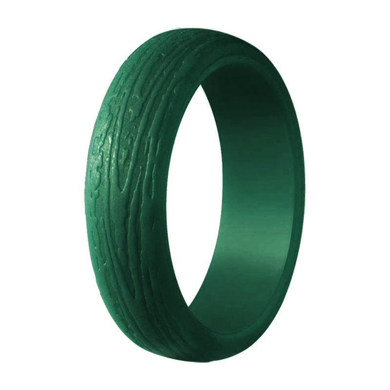 Silica Gel Bark Pattern Personality Sports Rings