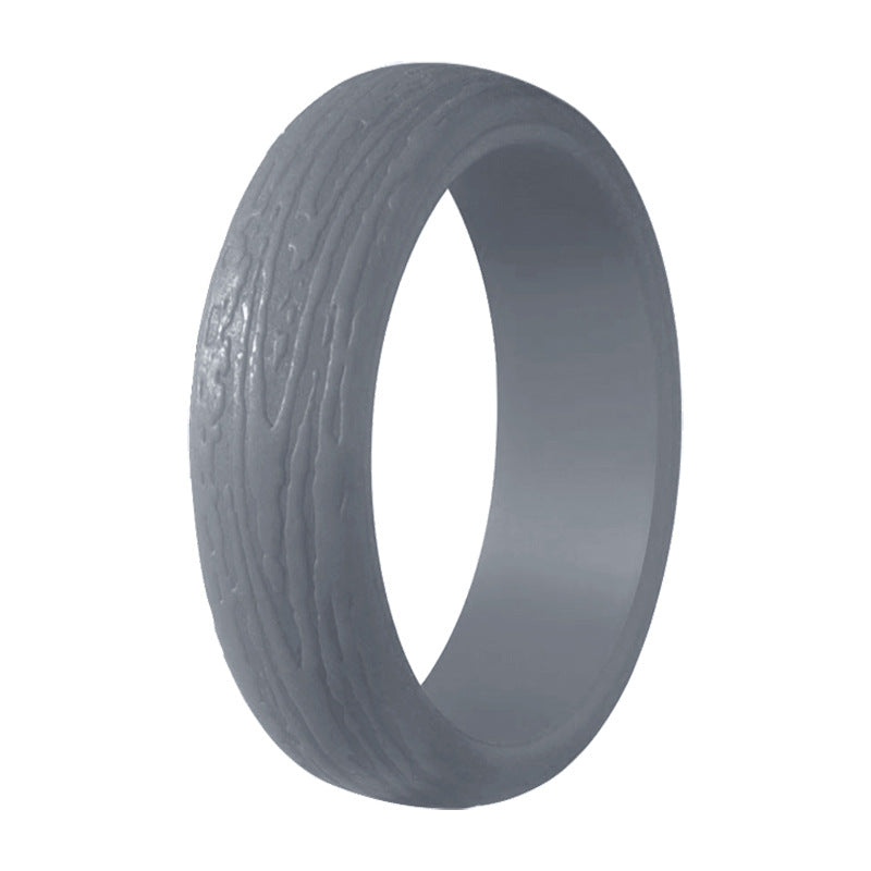 Silica Gel Bark Pattern Personality Sports Rings