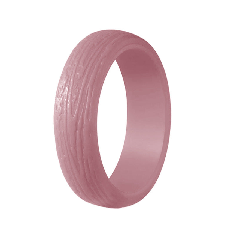 Silica Gel Bark Pattern Personality Sports Rings