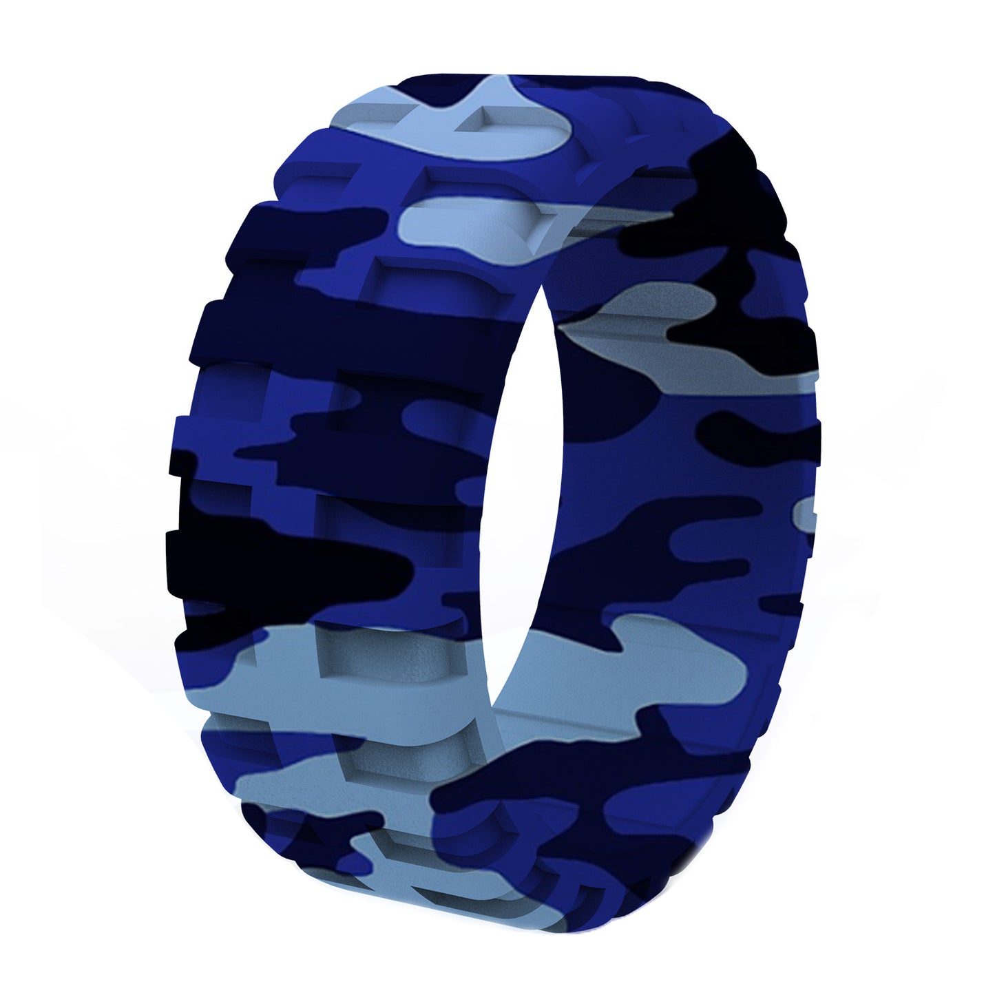Men's Tire Pattern Silica Gel Breathable Type Silicone Rings