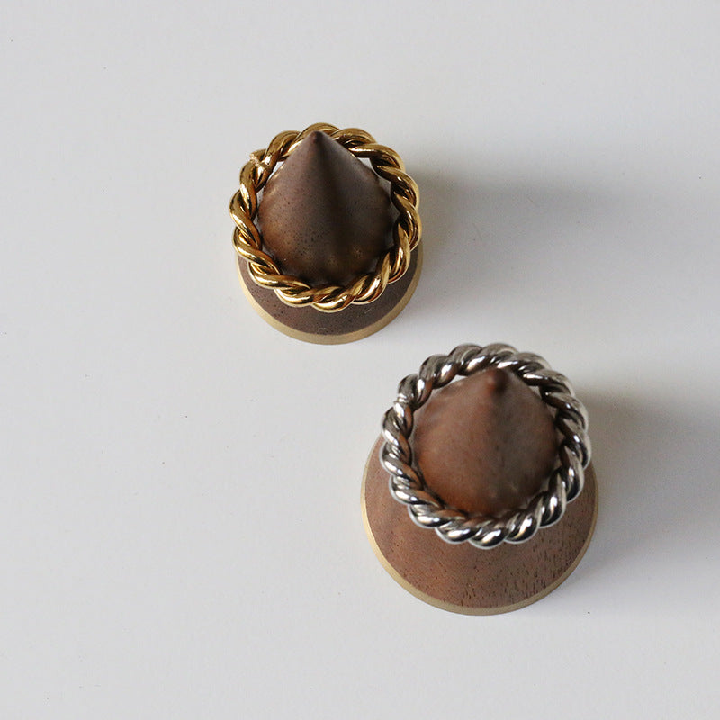 Simple Retro Heavy Twist Bends Hitches Titanium Steel Rings