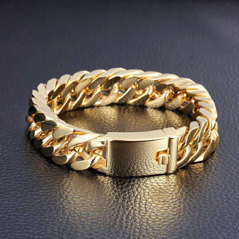 Men's Fashion Gold-plated Domineering Personalized Electroplated Alloy Bracelets
