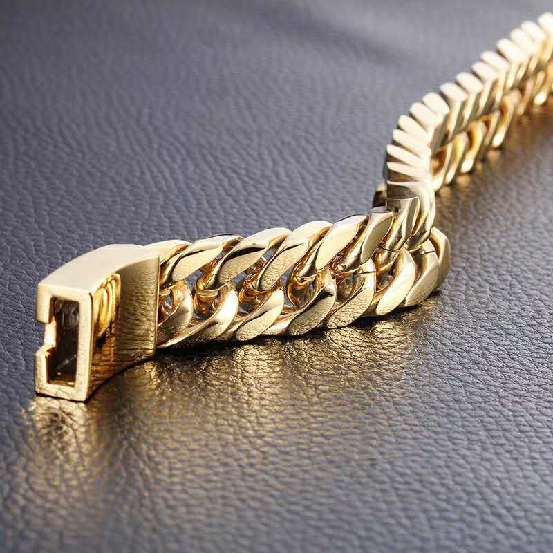 Men's Fashion Gold-plated Domineering Personalized Electroplated Alloy Bracelets