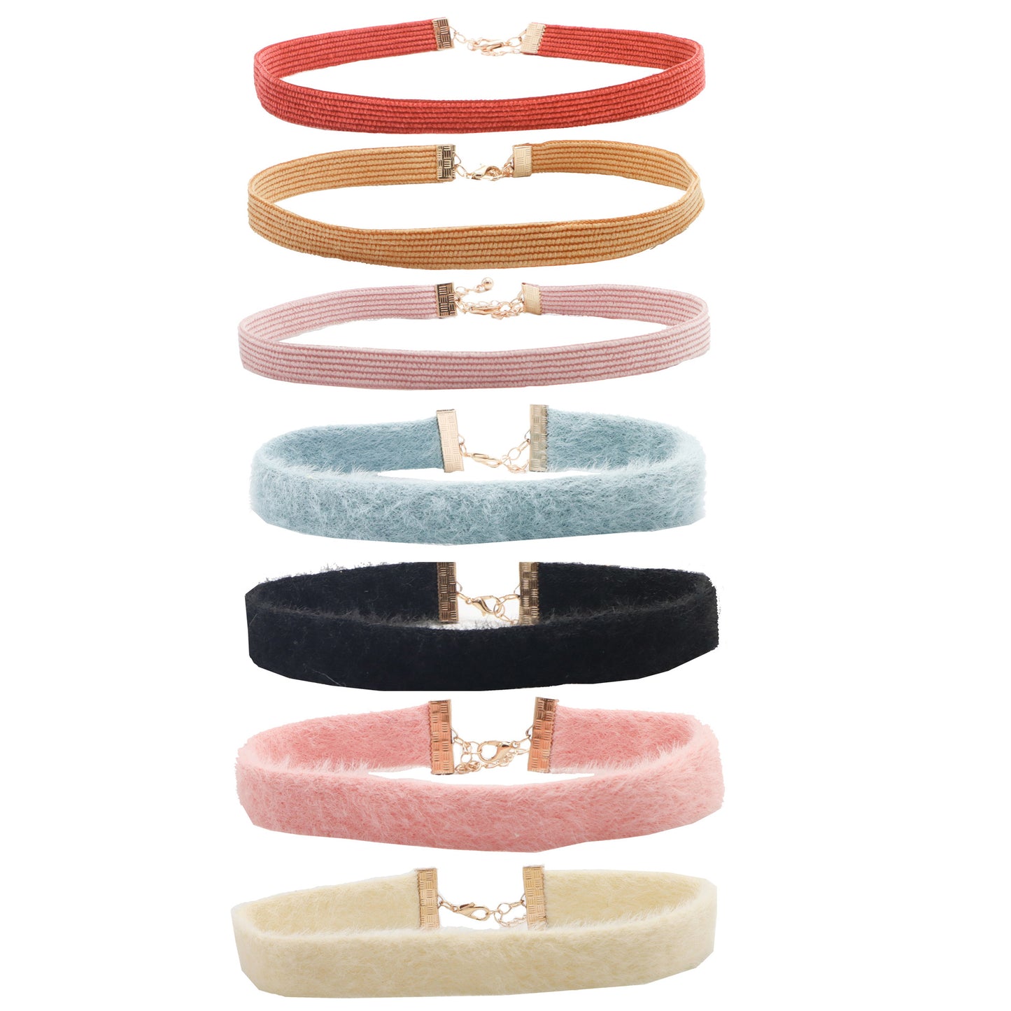 Women's Plush Simple Corduroy Neck Strap Short Necklaces