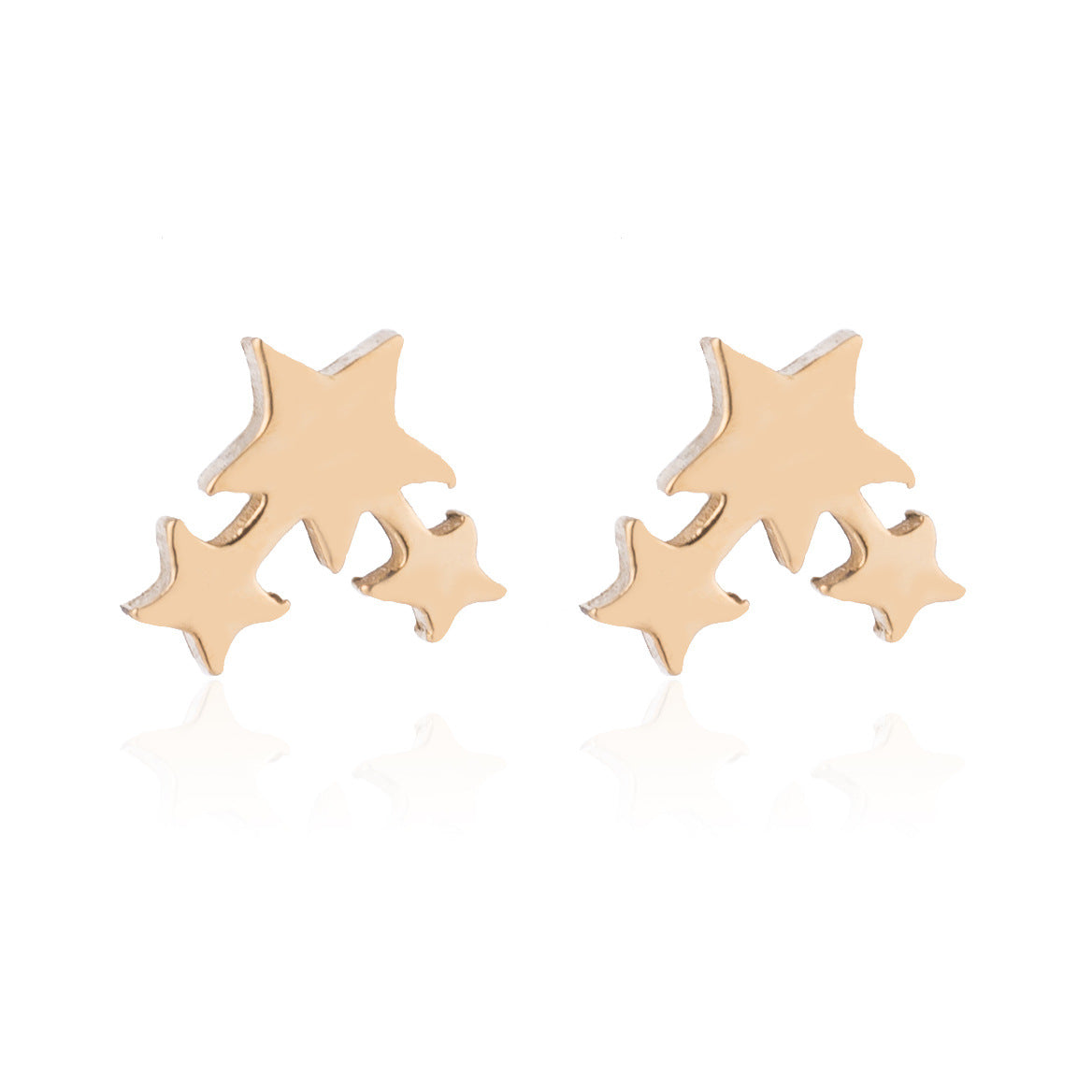 Stainless Steel Love Star Five-pointed Triangle Simple Geometric Earrings