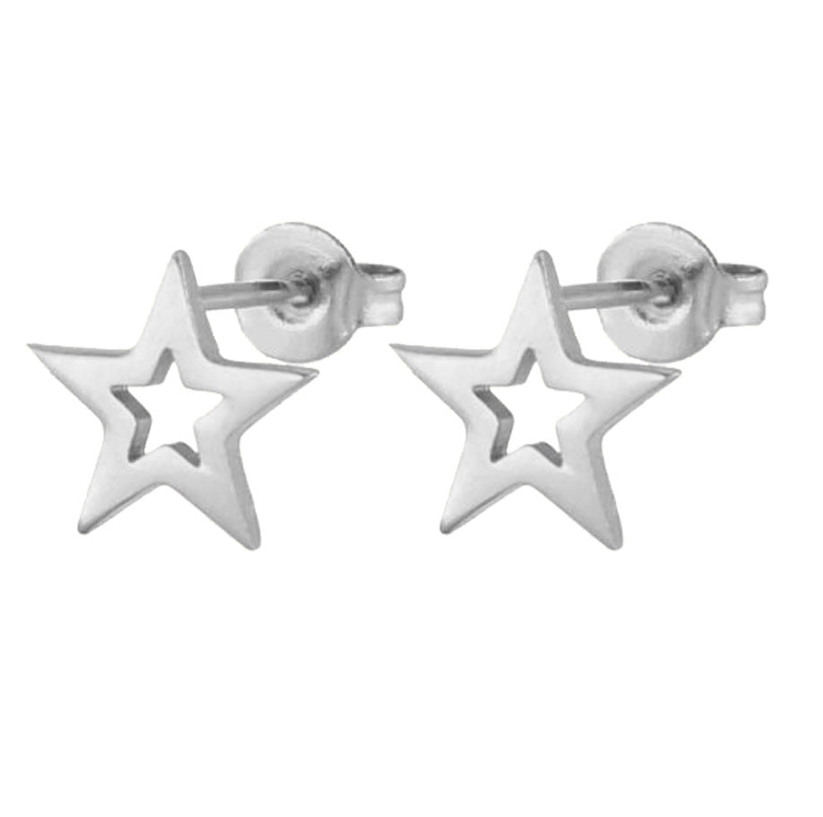 Stainless Steel Love Star Five-pointed Triangle Simple Geometric Earrings