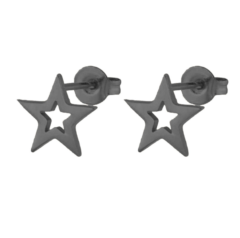 Stainless Steel Love Star Five-pointed Triangle Simple Geometric Earrings