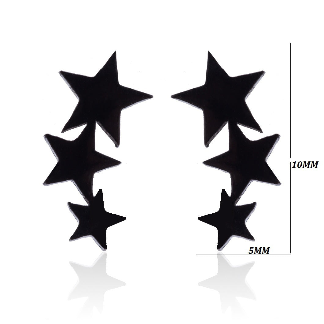 Stainless Steel Love Star Five-pointed Triangle Simple Geometric Earrings
