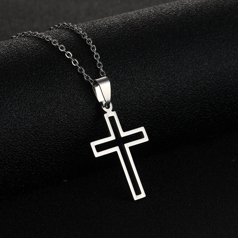 Women's & Men's Stainless Steel Cross Titanium Sweater Chain Necklaces