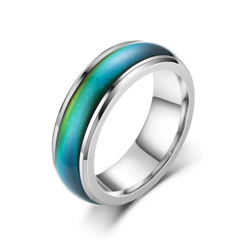 Mood Temperature Change Wide Couple Control Color Female Gift Rings