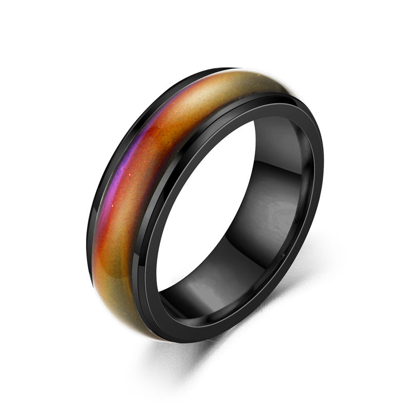Mood Temperature Change Wide Couple Control Color Female Gift Rings