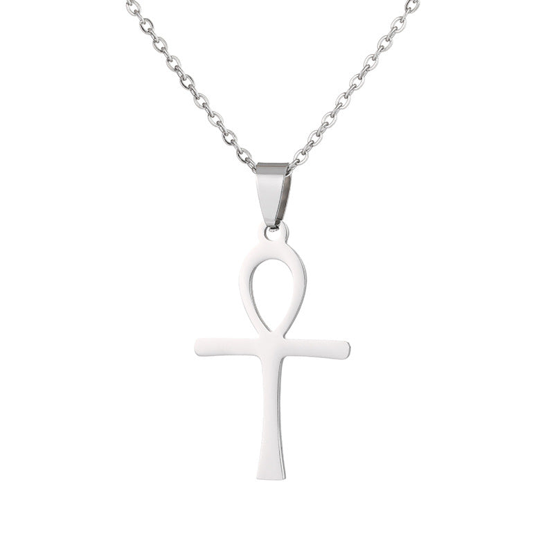 Women's & Men's Stainless Steel Cross Titanium Sweater Chain Necklaces